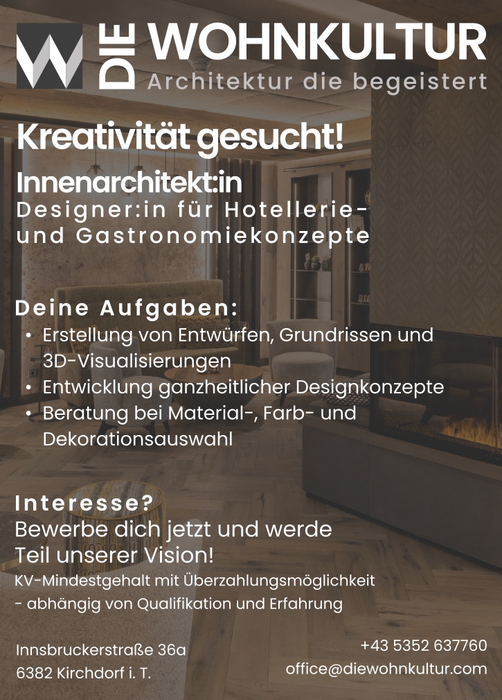 Stellenausschreibung für Technischer Planer:in für Hotellerie- und Gastronomiekonzepte